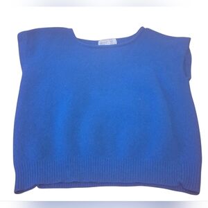 JR's Vintage Blue Lambswool & Angora  Sweater Vest Size Small EUC